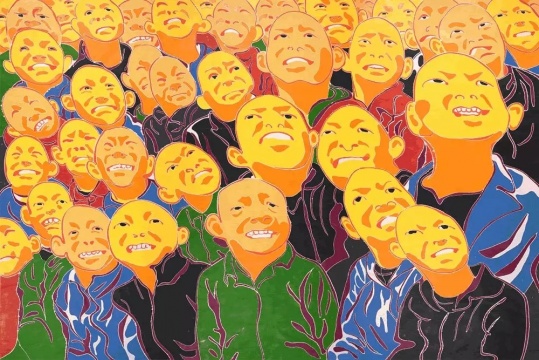 方力鈞 2017，60x80cm，木刻版畫
