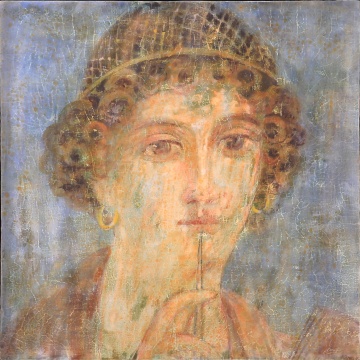 王崢  臨摹《龐貝女像》 50x50cm 木板裱布坦培拉 2015
