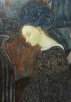 許慧媛 臨摹馬索利諾 50×40cm 木板裱布坦培拉  2014
