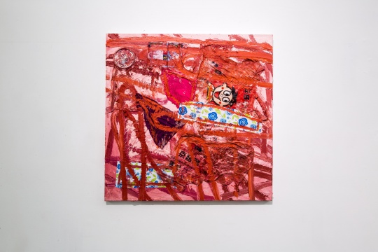 《敘事3》 布面油彩、綜合材料 120×120cm 2017
