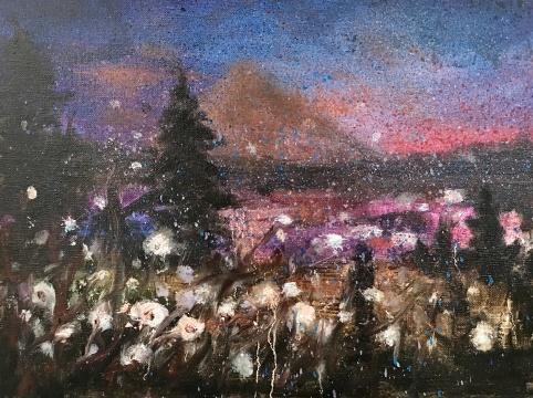 《我的宇宙》30 x 40cm 布面油畫 2017
