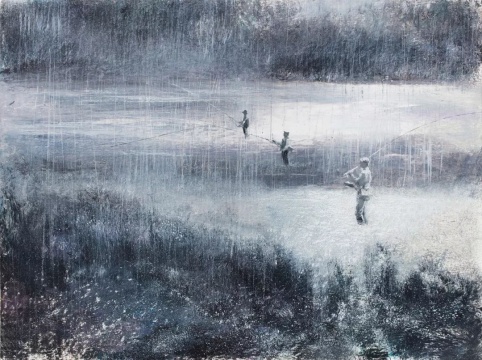 劉海辰《“下雨了”》 36x48cm 紙本油畫棒 2018

