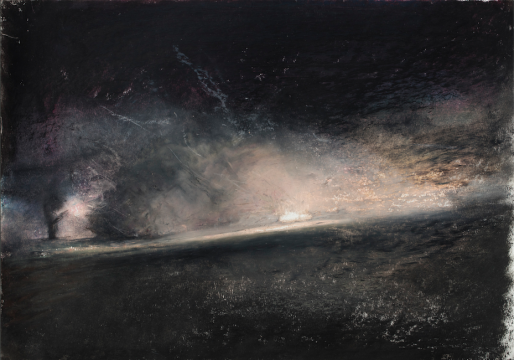 劉?！痘鸸猓ㄊ指澹?32x41cm 紙本油畫棒 2014
