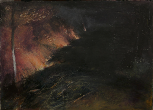 劉海辰《燃燒的意志（手稿4）》32x41cm 紙本油畫棒  2014
