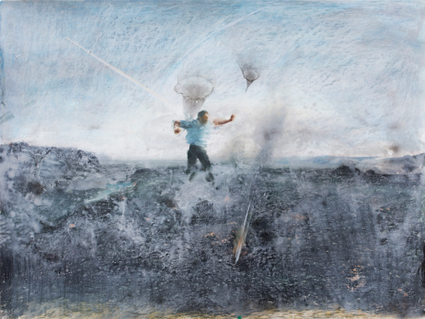 劉海辰《赫爾佐格》 36x48cm 紙本油畫棒 2018
