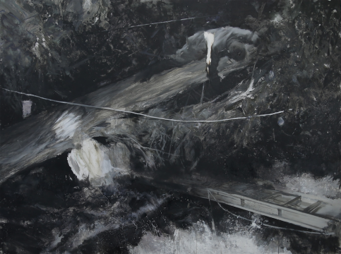 劉海辰《堅(jiān)硬時刻》 175x235cm 布面油畫 2017
