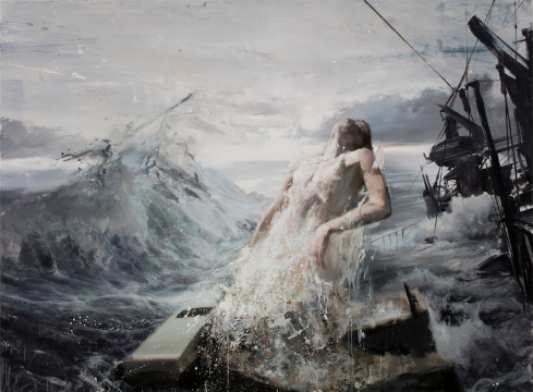劉海辰《光輝化爾語，風(fēng)作吾之身》 185x235cm 布面油畫 2017
