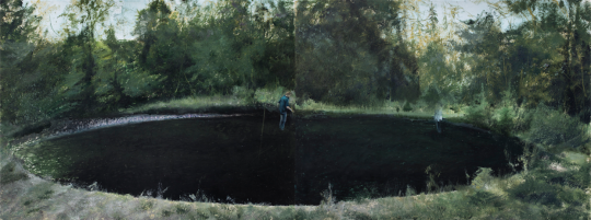 劉海辰《事發(fā)地》 36x96cm 紙本油畫棒 2017
