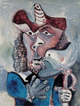 巴勃羅·畢加索 《帶鳥的步兵》 146×114cm 布面油彩 1971
