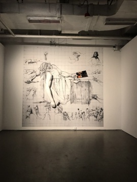 洛鵬，《馬拉之手》，綜合材料、現(xiàn)場繪畫，3.5 x 3.5 m，2017
