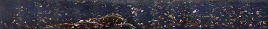 楊詰蒼《十一日談》絹本工筆重彩 裱在畫布上 14條屏 每屏225 x 142 cm 2012-2014
