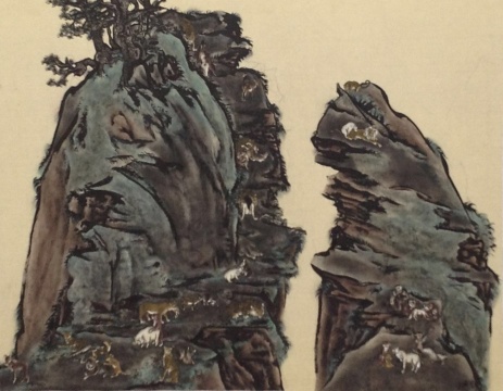 楊詰蒼《比天堂還奇妙－雙峰》 絹本重彩 95.5 x 121.5 cm 2009
