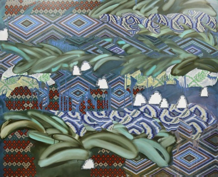 《臥游：基里姆》190 x 230cm 布面丙烯、油畫  2018     
