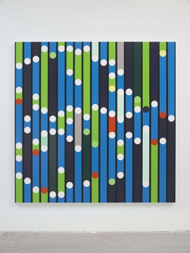 薩拉·莫里斯《財(cái)產(chǎn)必須被視為報(bào)酬》 214 x 214 cm  布面,家用光澤涂 2018 
