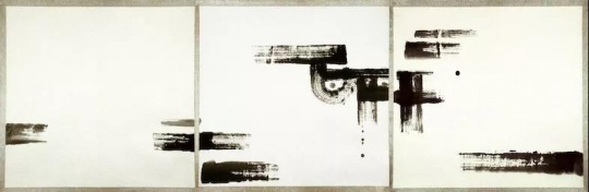《無題-作品203-85》宣紙、水墨 99x104cmx3 1985
