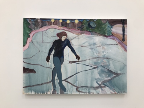 《羅馬是個湖 180418》90x125cm 布面油彩 & 丙烯  2018 
