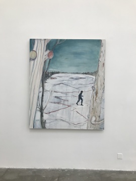 《羅馬是個湖 180824》155x130cm 布面油彩 & 丙烯 2018 
