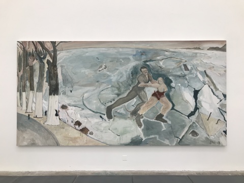 《羅馬是個湖 180408》200x400cm 布面油彩 & 丙烯 2018 
