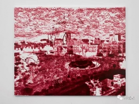 劉小東《失眠的重量（光州）》250×300cm 布面丙烯 2018
