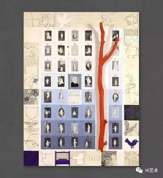 克里斯蒂安·西爾萬 《LES ABSENCES DE LUCY》 150×120cm 丙烯、拼貼畫、照片、印度墨水、畫布 1992

圖片來源：克里斯蒂安·西爾萬2號FACEBOOK，?克里斯蒂安·西爾萬
