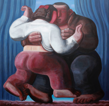 宮立龍《彩排》200x200cm 布面丙烯 2015-2019