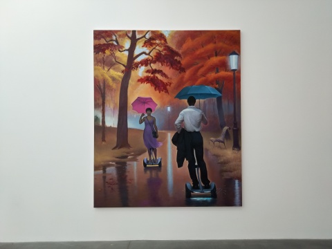 王興偉《生命的邂逅》布面油畫 240x200cm 2018年
