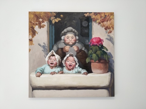 王興偉個(gè)展“面相之謎”，麥勒畫廊798空間展覽現(xiàn)場(chǎng)
