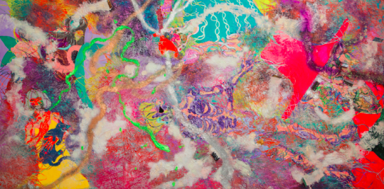 《曠野之徒之三》 380x193cm 木刻綜合材料 2019
