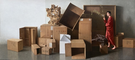 仝紫云《觀物之十七》195×432cm布面油畫2017-2019
