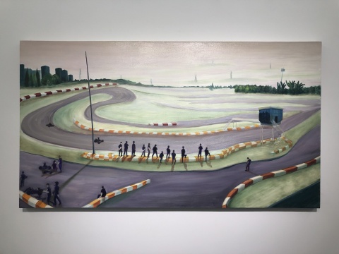 《卡丁車場(chǎng)》 100×180cm 布面油畫 2019
