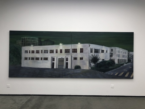 《夜的展覽館》 150×400cm 布面油畫 2019
