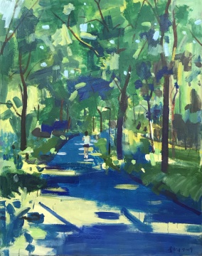 《朝陽(yáng)公園》200×150cm 布面丙烯
