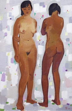 吳冠中 《姐妹》92×60cm 布面油畫 1990 
華藝國際2019秋拍拍品 估價：RMB 1600萬-2200萬元
