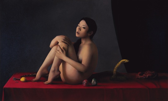 《盛宴·少女與蛇》 100x165cm 2013
