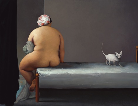 《仿安格爾瓦平松的浴女 》70x100cm 2013
