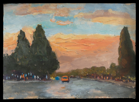 周邁由 《香山路》 27.2×19.8cm 紙本油畫(huà) 1970
