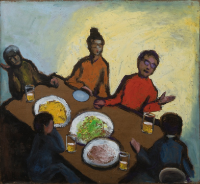 周邁由 《夜談》89×81cm 布面油畫(huà) 2009
