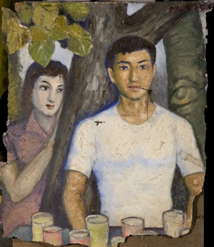 周邁由 《賣(mài)水者》  71×62cm 紙板油畫(huà) 70年代
