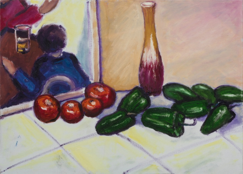 周邁由 《背影》50×70cm 布面油畫(huà) 2012
