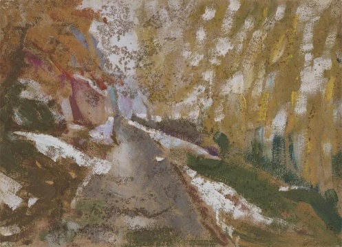 馬可魯《初雪》27x19cm 紙本油畫 1975
