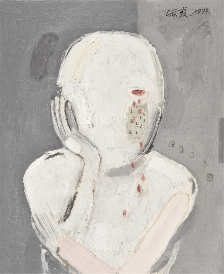 陳淑霞《哭泣1999》31×25.5cm 布面油畫 1999

