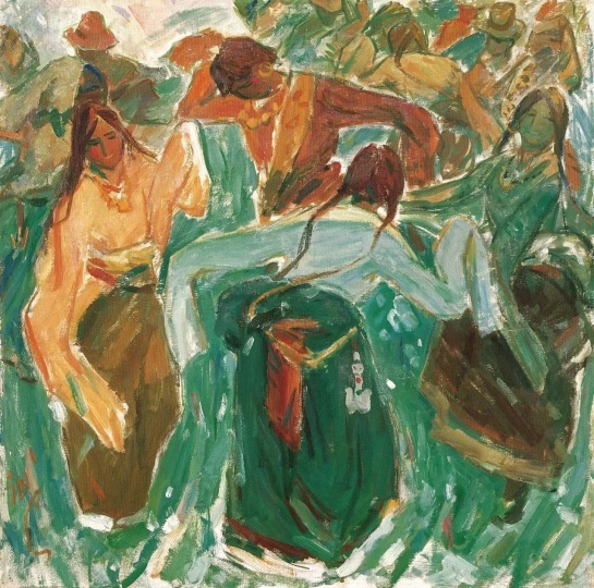 汪誠一 《浪山節(jié)》  85×85cm 布面油畫 1980
