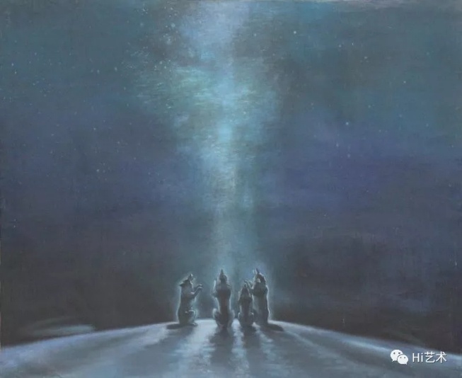 任戩 《天狼星的傳說之十五“遙遠(yuǎn)之聲”》100×90cm 布面丙烯 1983
