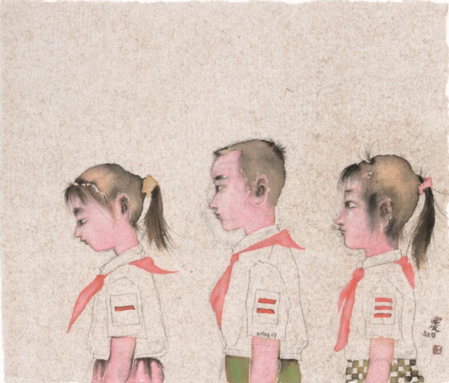 劉慶和 《中隊(duì)長》 55x65cm 紙本水墨  2014
