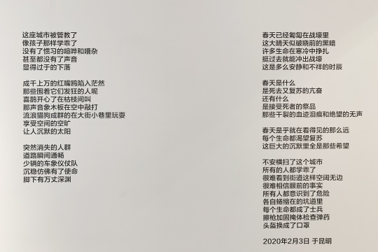 毛旭輝疫情期間的詩歌
