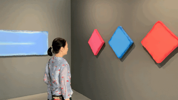 陳阿姨在亞洲藝術(shù)中心陳淑霞作品前
