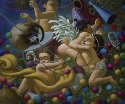 吉一瑋，《怪兒謠》120×100 cm，布面油畫，2019
