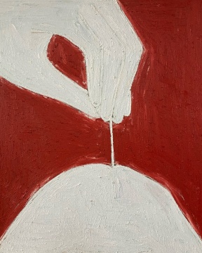 鐘樂星，《針灸術(shù)》146×114 cm，布面油畫，2018
