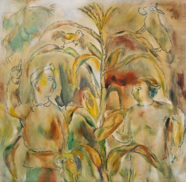 尚揚 《不斷掰開的玉米》1986 布面油畫 90 × 88cm 簽名：S.Y. 1986 華藝國際（北京）2020秋季拍賣會拍品

