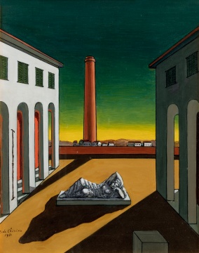 喬治·德·基里科 《意大利廣場—夏日午后》1971 布面油畫 50.3 × 40.4cm 簽名：G.de Chirico 1971 華藝國際（北京）2020秋季拍賣會拍品

